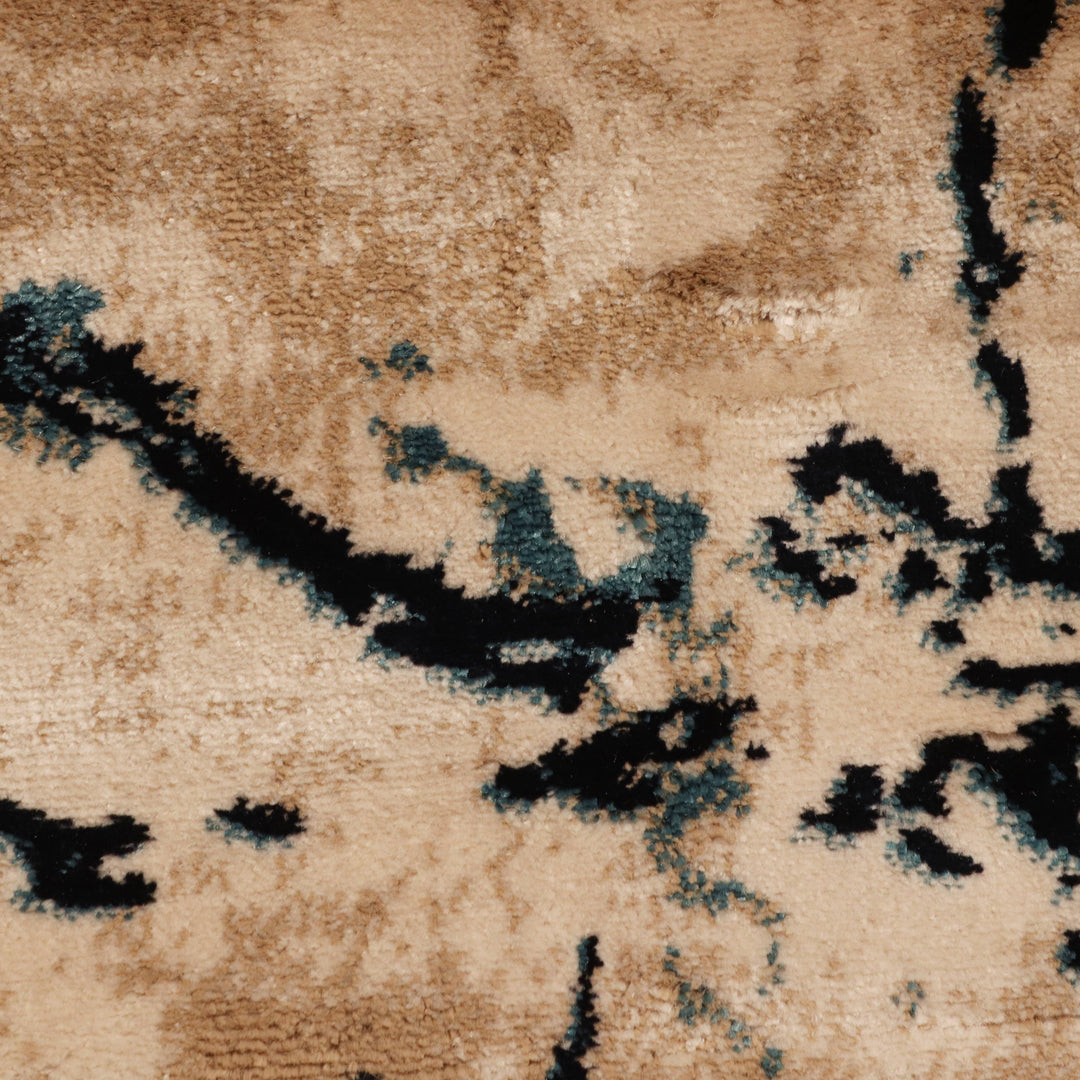 Beige Abstract Turkish Rug 7X10