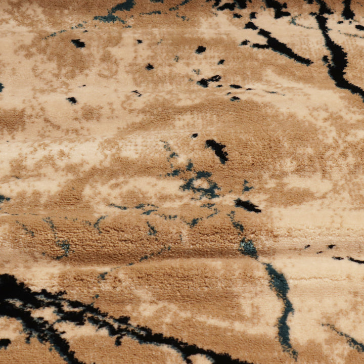 Beige Abstract Turkish Rug 7X10