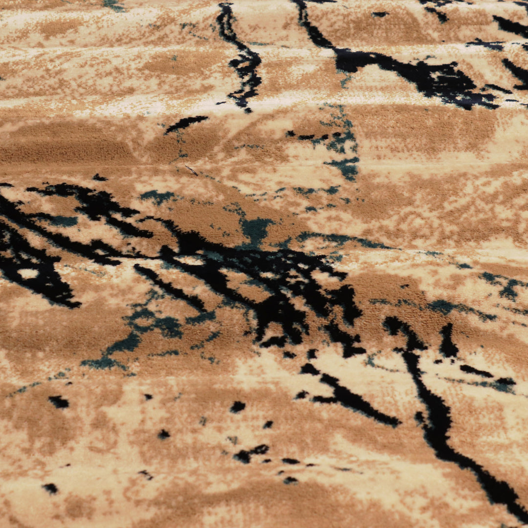 Beige Abstract Turkish Rug 7X10