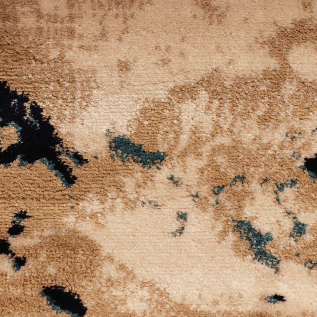 Beige Abstract Turkish Rug 7X10