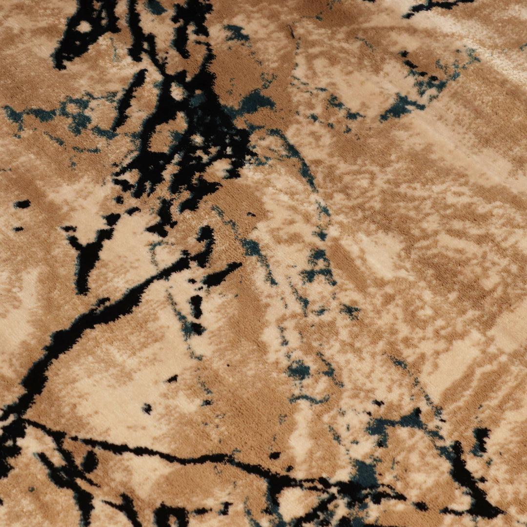 Beige Abstract Turkish Rug 7X10