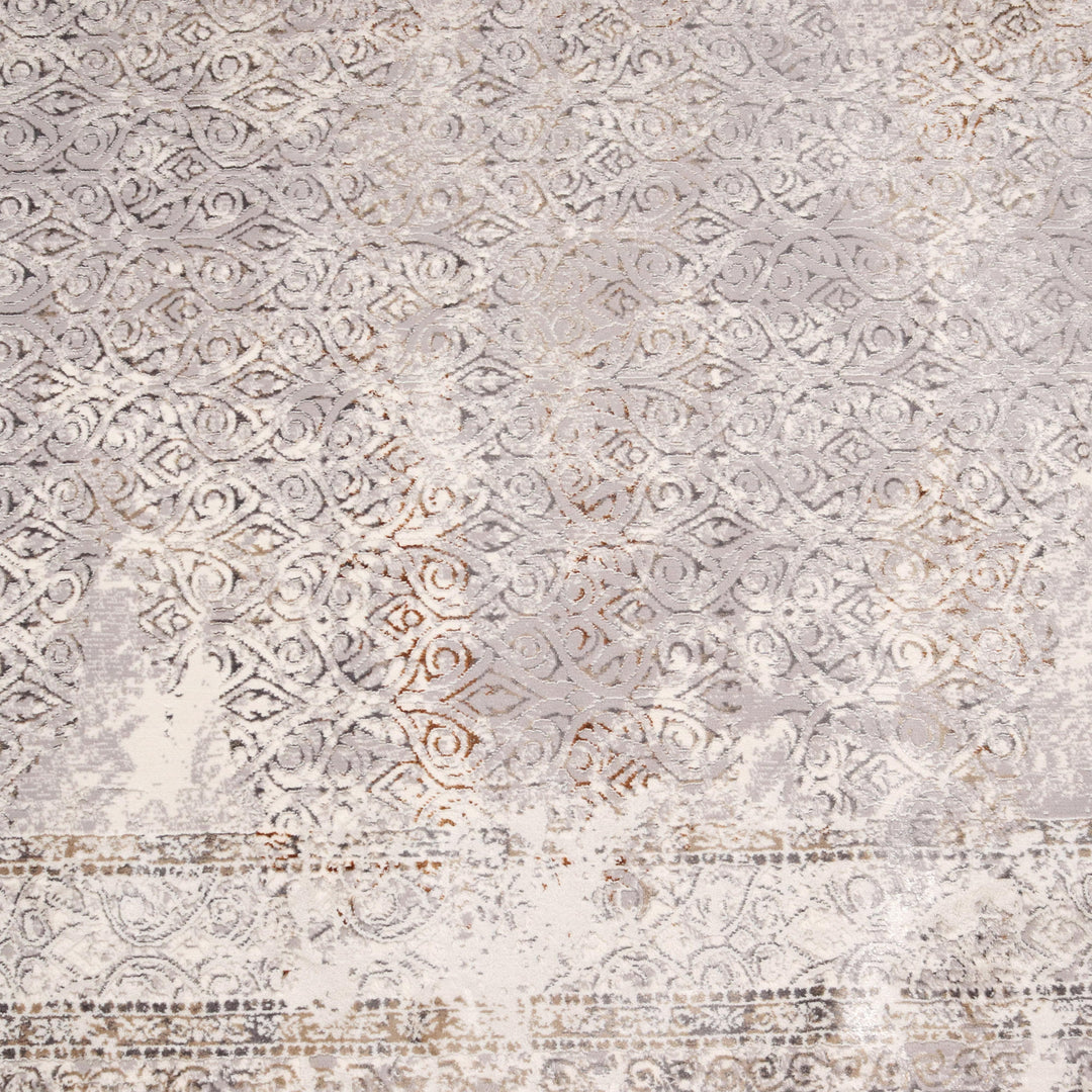 Off White Floral Turkish Rug 4x6 FT