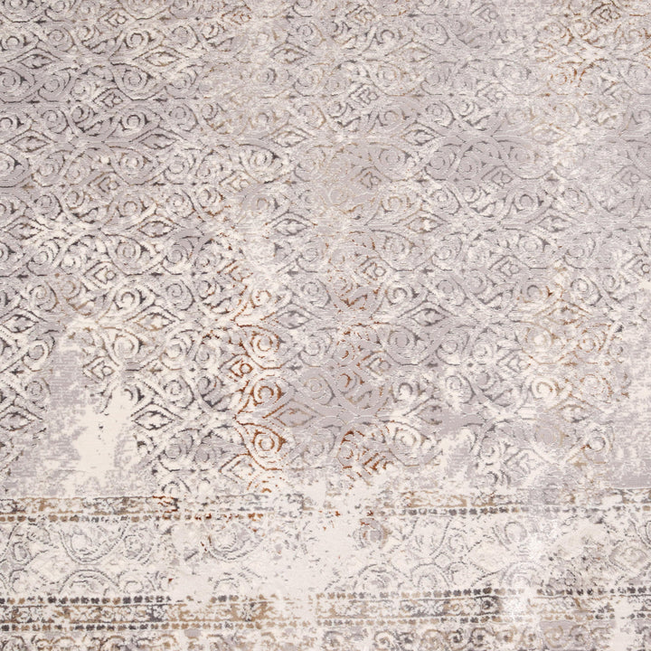 Off White Floral Turkish Rug 4x6 FT