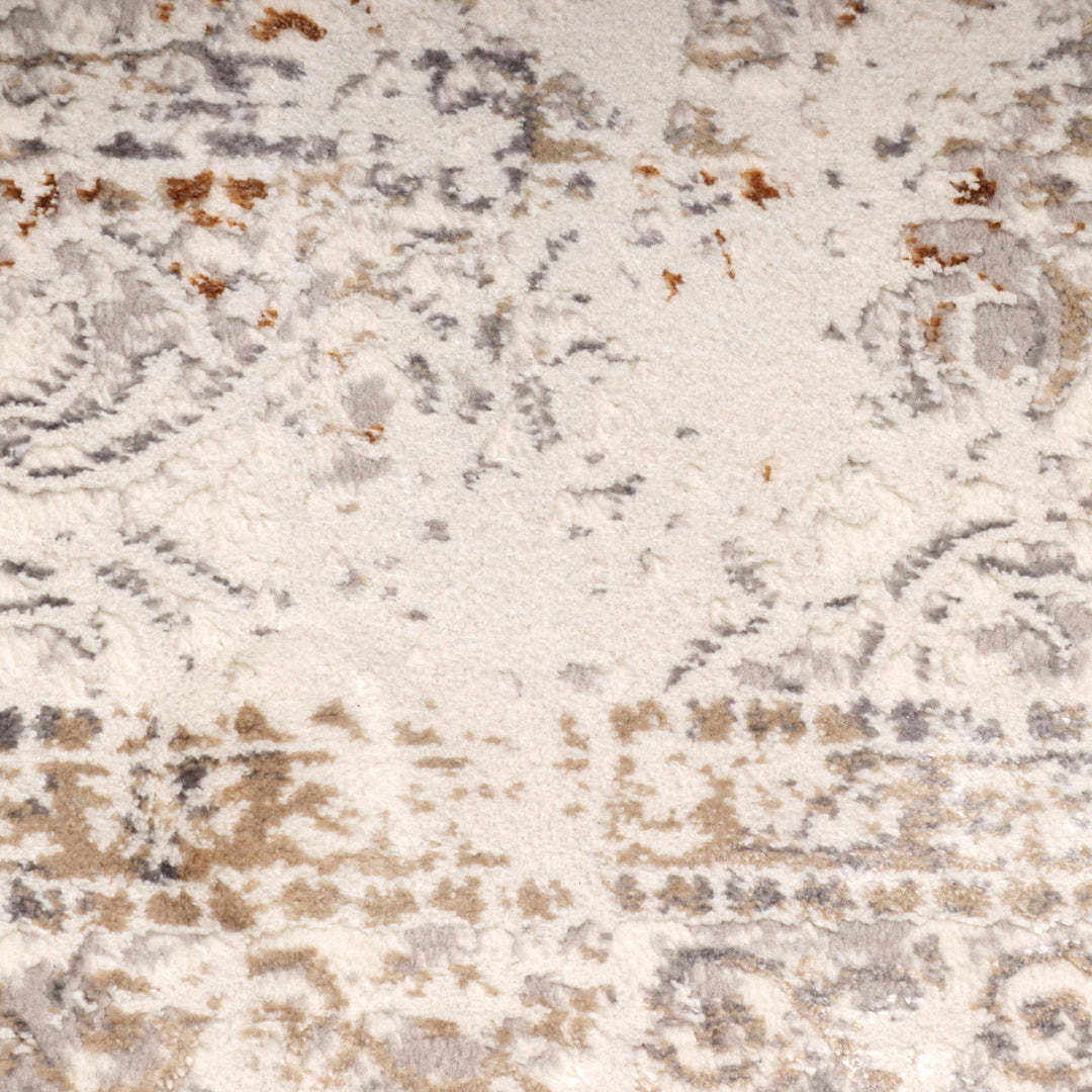 Off White Floral Turkish Rug 4x6 FT