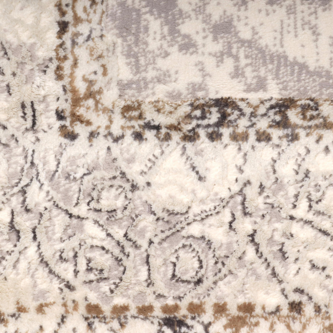 Off White Floral Turkish Rug 4x6 FT