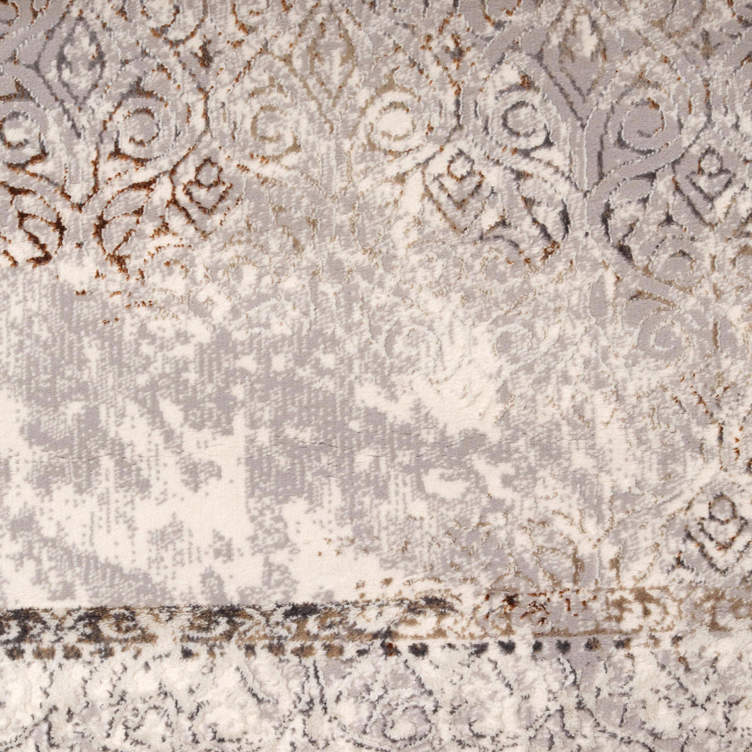 Off White Floral Turkish Rug 4x6 FT