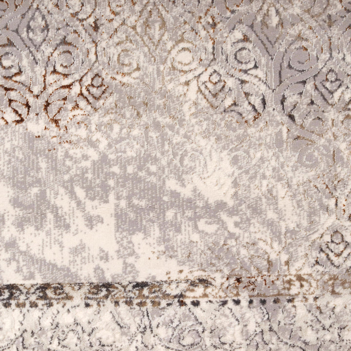 Off White Floral Turkish Rug 4x6 FT