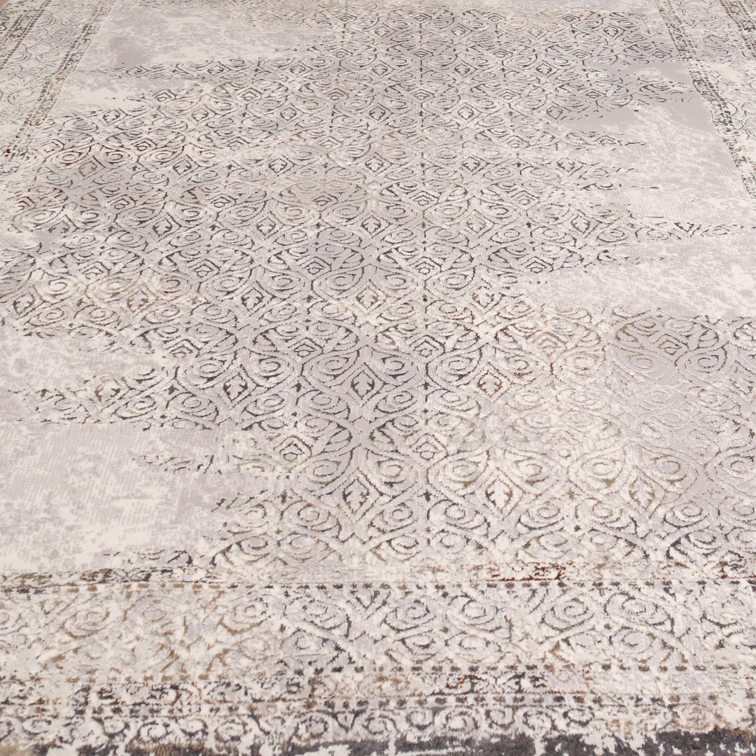 Off White Floral Turkish Rug 4x6 FT