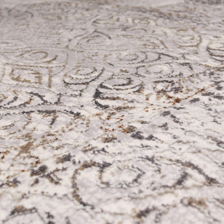 Off White Floral Turkish Rug 4x6 FT