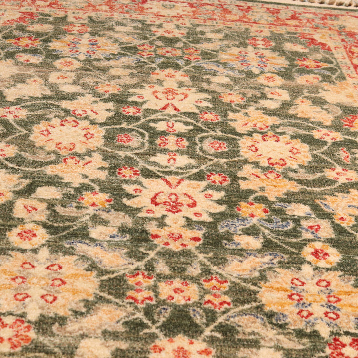 Green Traditional Turkish Rug 4x6 Ft