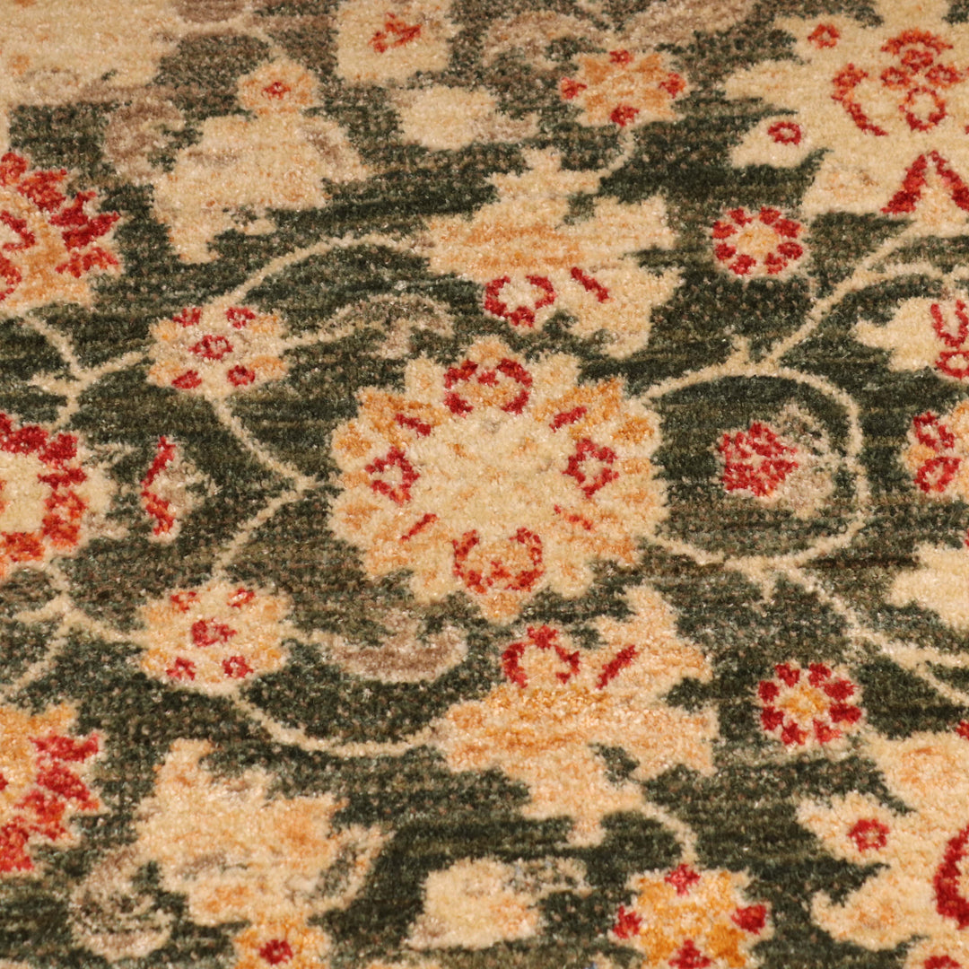 Green Traditional Turkish Rug 4x6 Ft