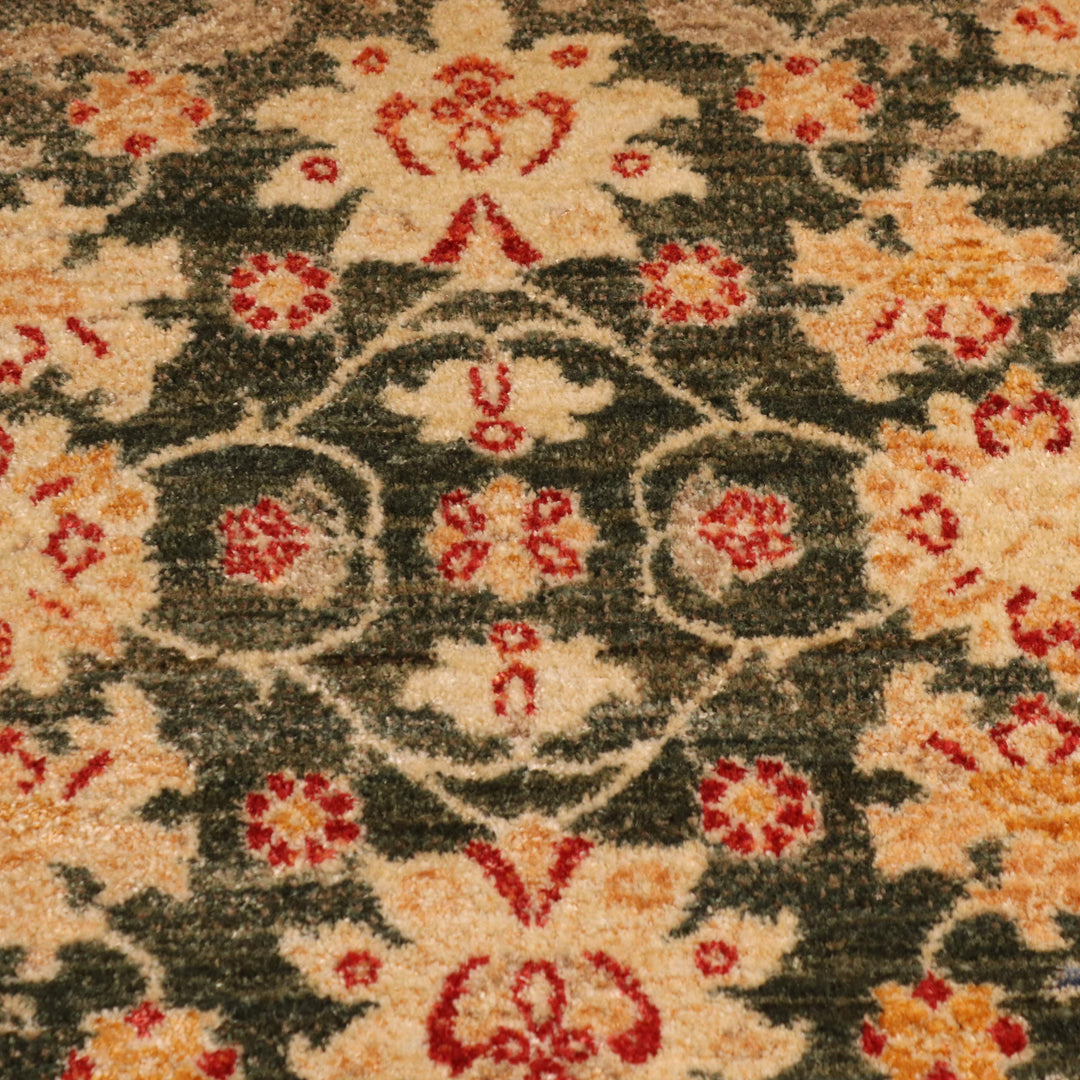 Green Traditional Turkish Rug 4x6 Ft