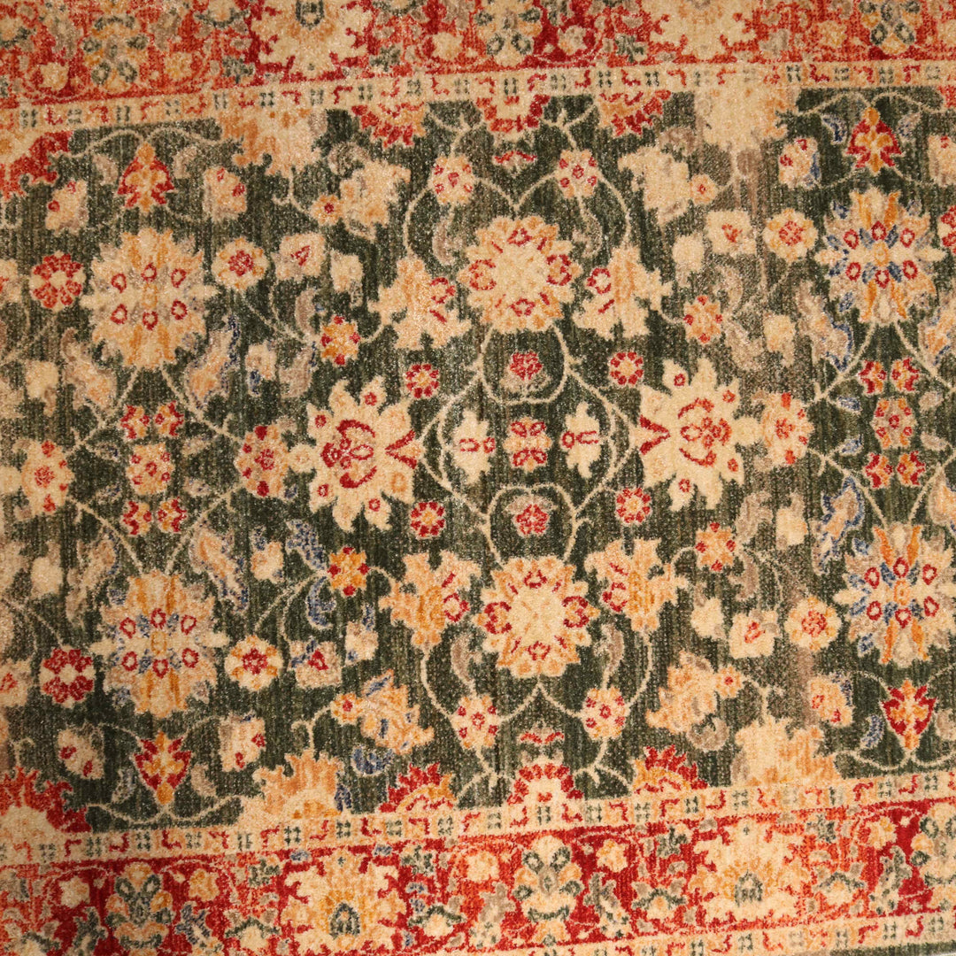 Green Traditional Turkish Rug 4x6 Ft