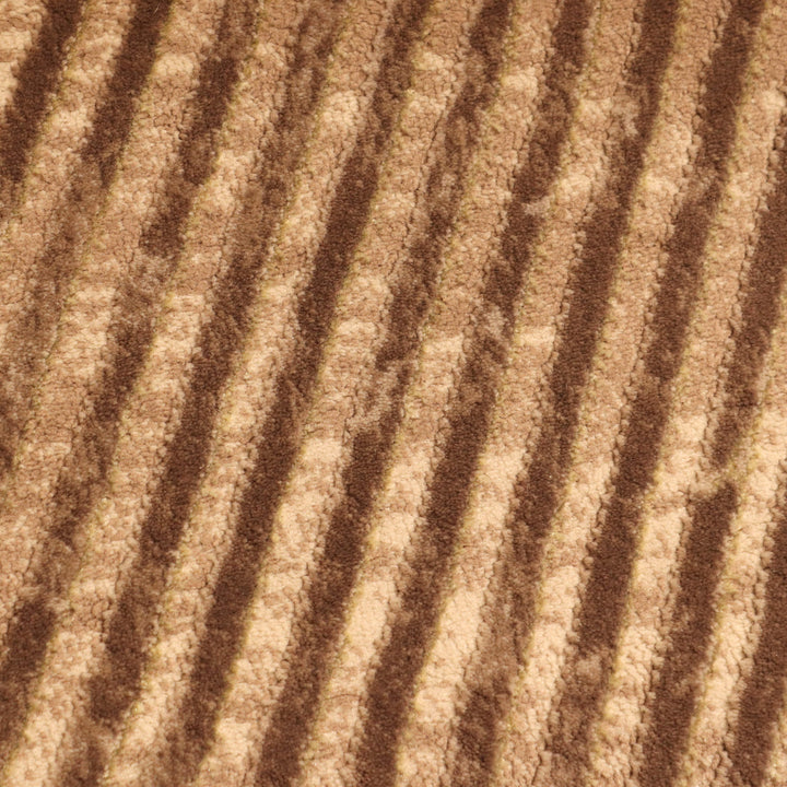 Brown Strip Turkish Rug 4x6 Ft