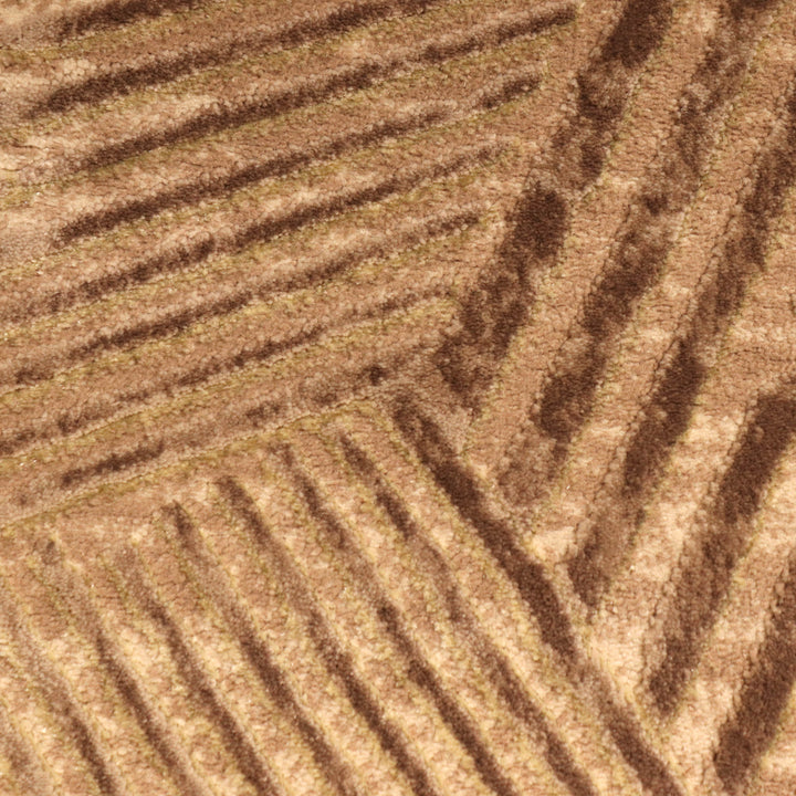 Brown Strip Turkish Rug 4x6 Ft