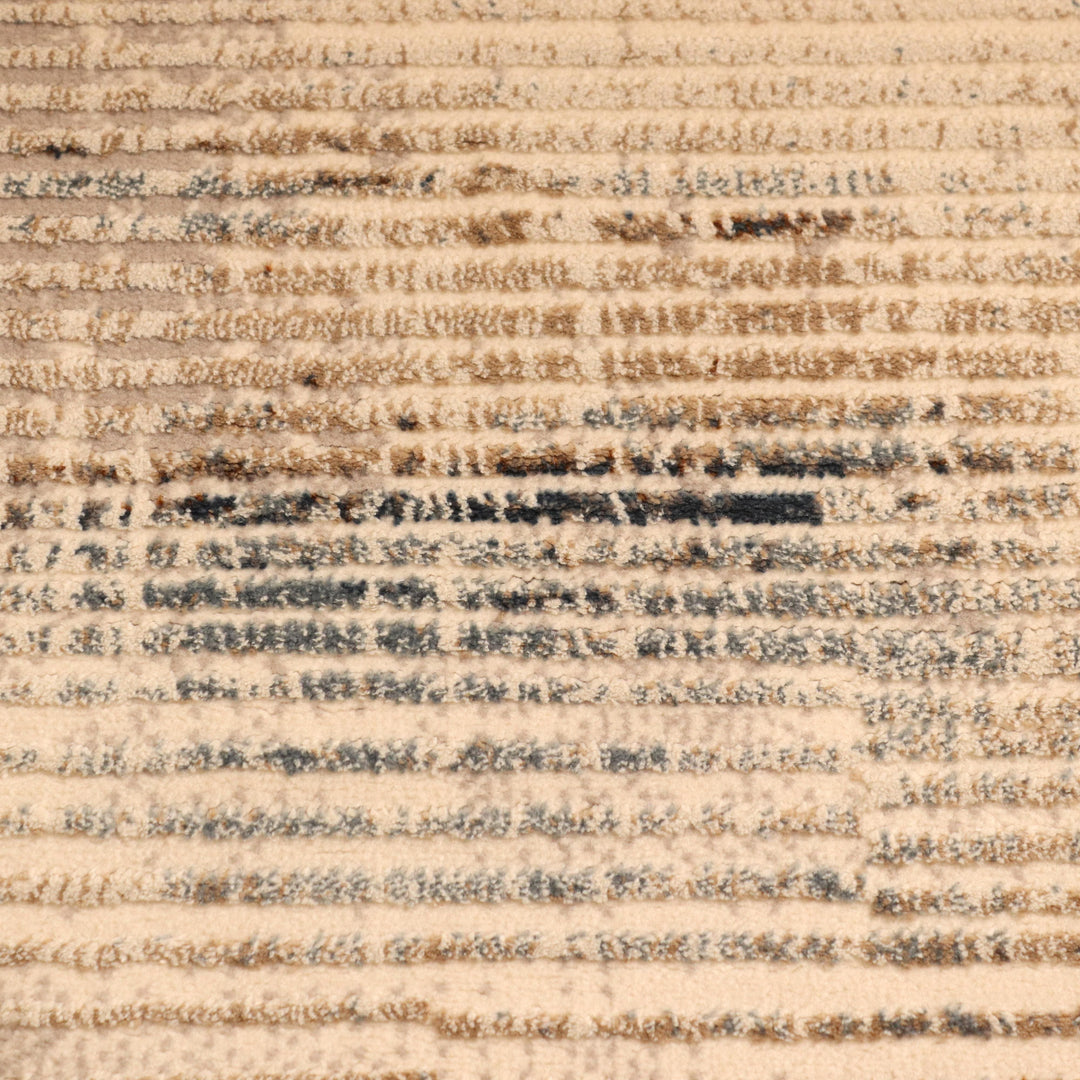 Beige Strip Turkish Rug 4x6 Ft