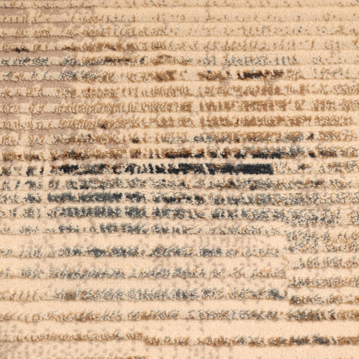 Beige Strip Turkish Rug 4x6 Ft