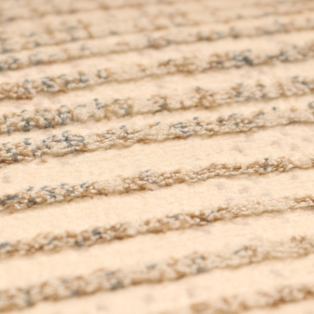 Beige Strip Turkish Rug 4x6 Ft