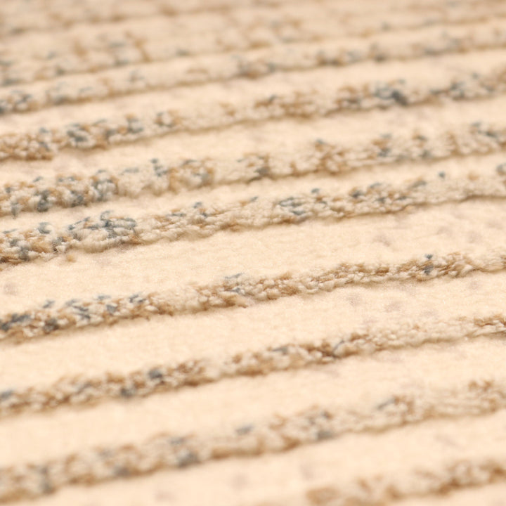 Beige Strip Turkish Rug 4x6 Ft