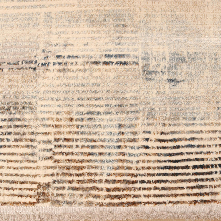 Beige Strip Turkish Rug 4x6 Ft