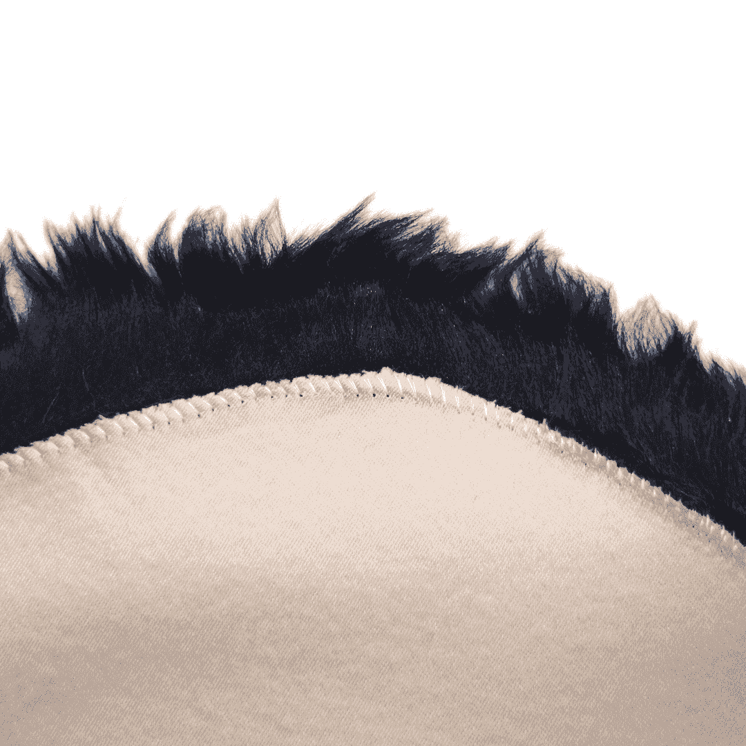 Black Round Fur 4X4 FT