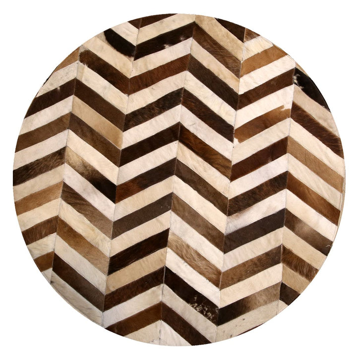 Patchwork Round Rug 3x3 FT