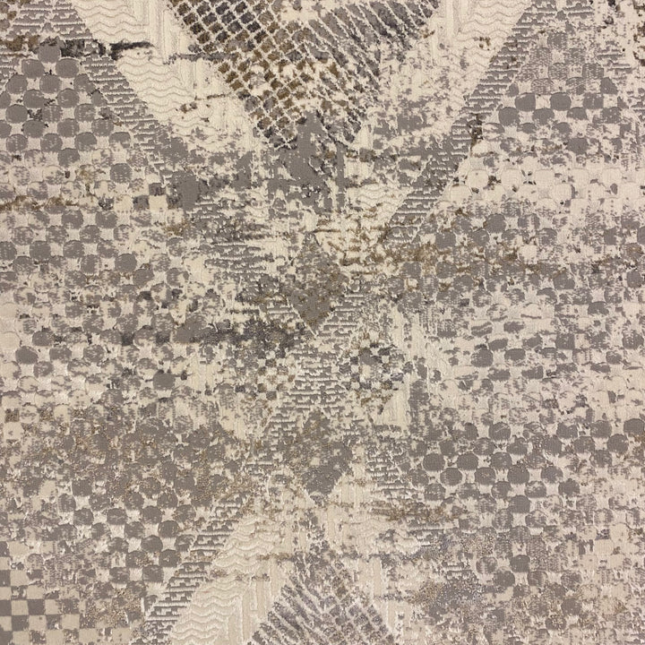 Off White Geometric Turkish Rug 4x6 Ft