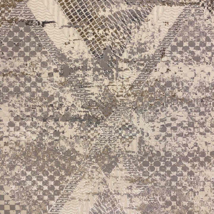 Off White Geometric Turkish Rug 4x6 Ft