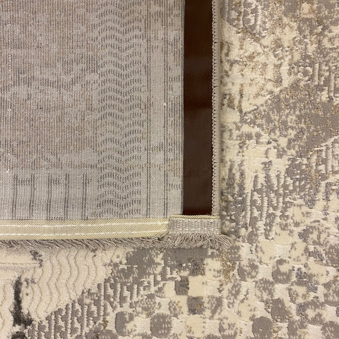 Off White Geometric Turkish Rug 4x6 Ft