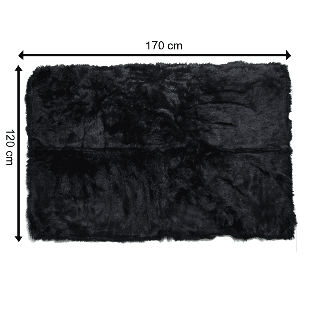 Black Fur Area Rug 4x6 ft