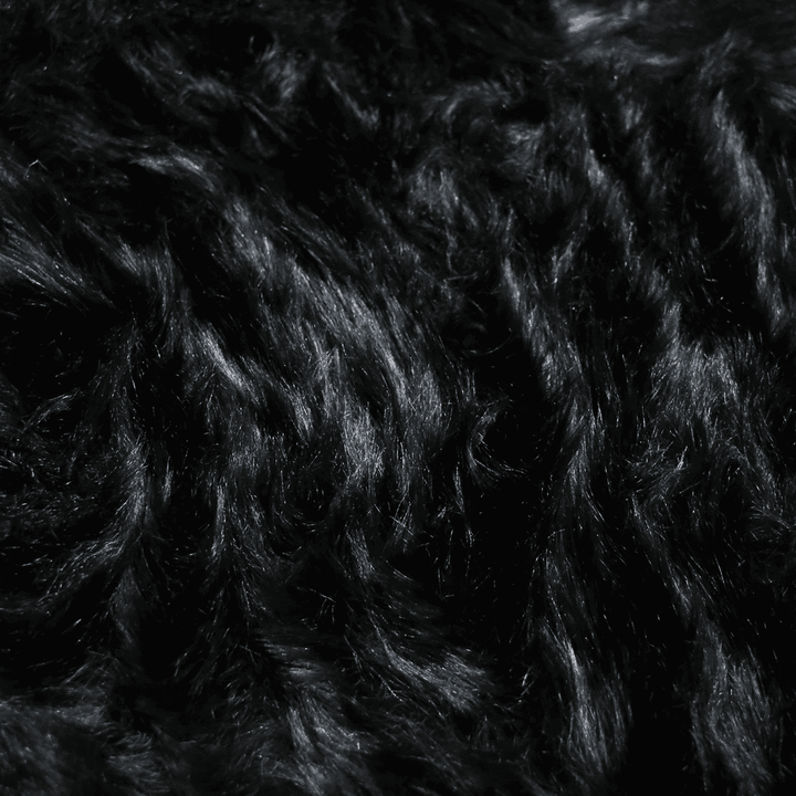 Black Fur Area Rug 4x6 ft