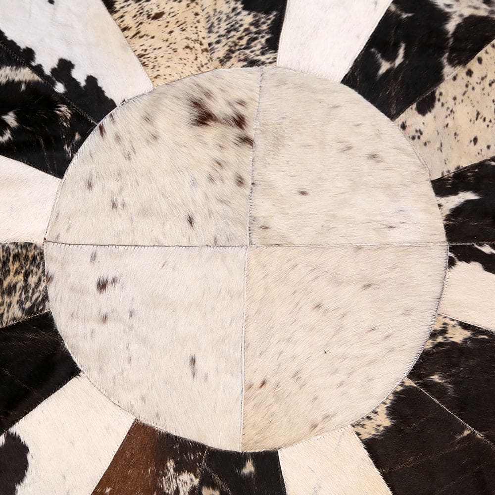 Patchwork Round Rug 3x3 FT