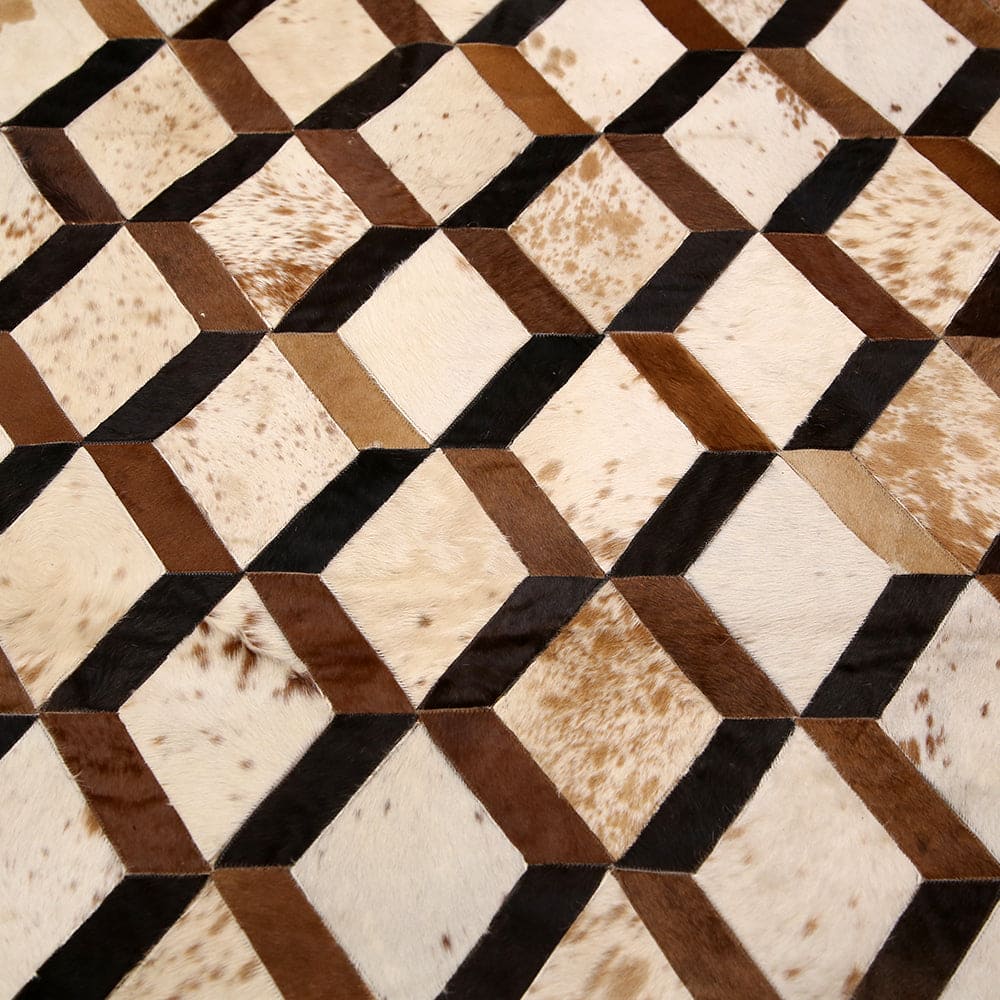 Cow Skin Patchwork Rug 3x5 ft