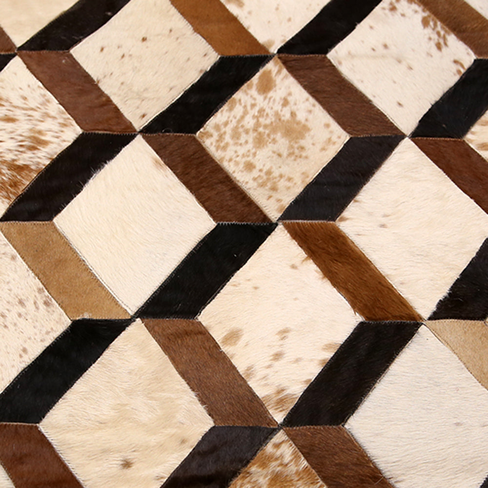 Cow Skin Patchwork Rug 3x5 ft