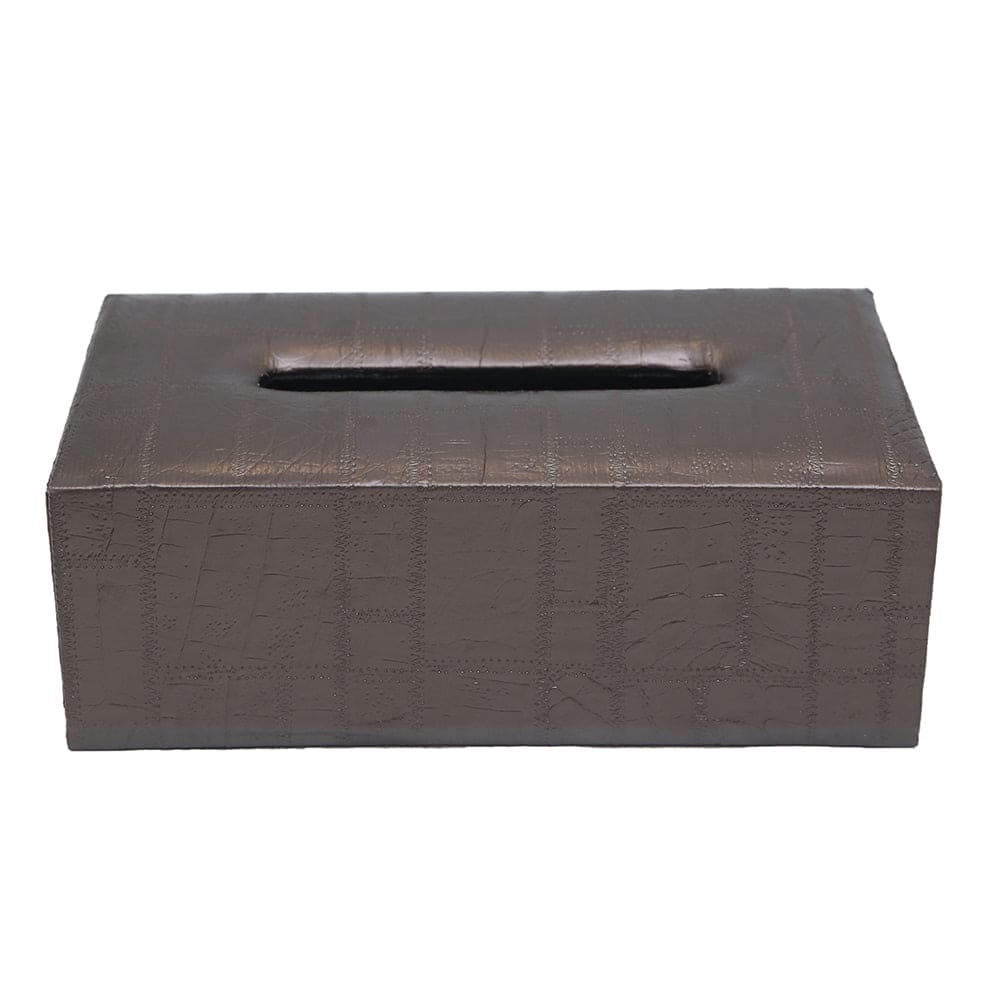 Brown Check Tissue Box (L)