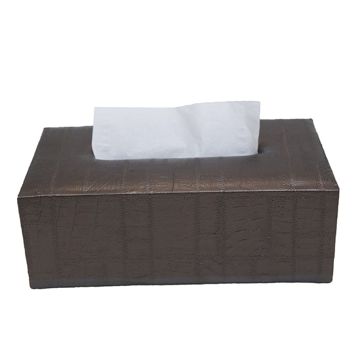 Brown Check Tissue Box (L)