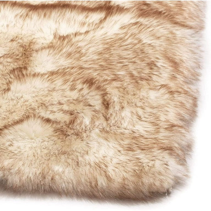 Brown & White Fur Runner 2x6 ft