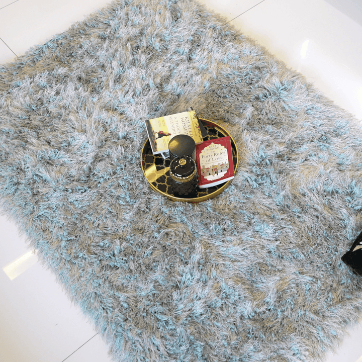 Firozi Gold Shaggy Rug 4x6 ft