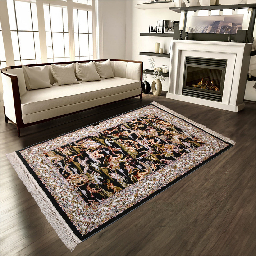 Shikargah Fine Persian Wall Hanging 4x6 FT