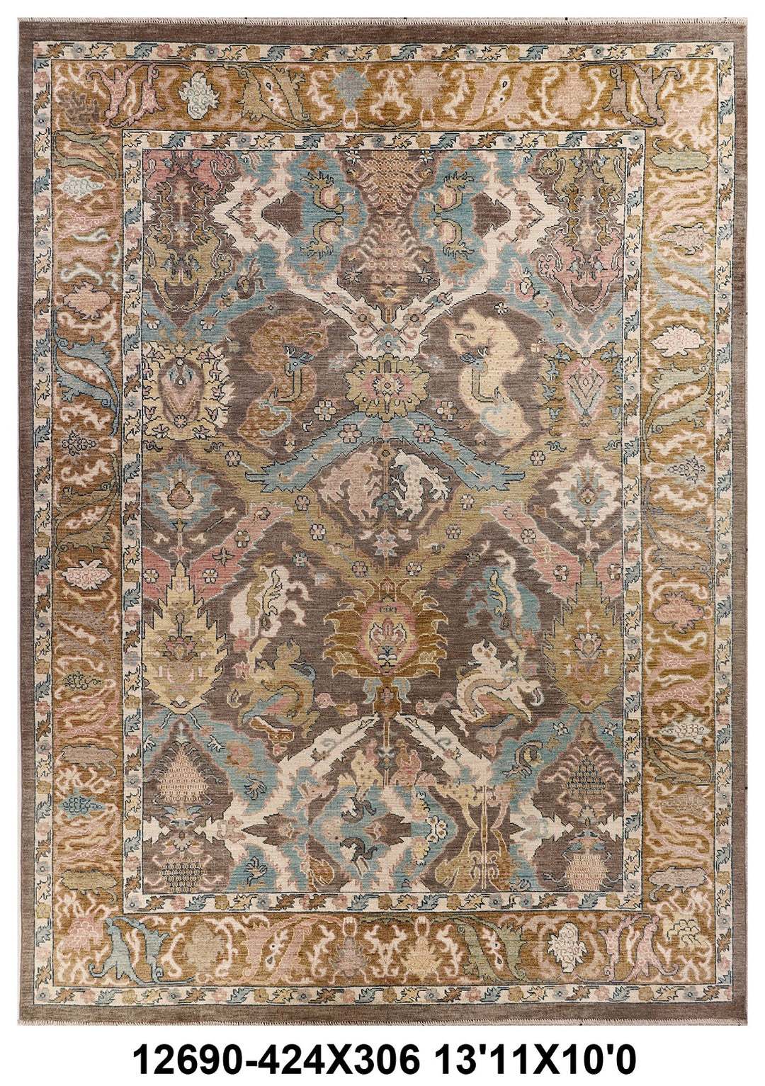 Oushak Handmade Rug 10x14 FT