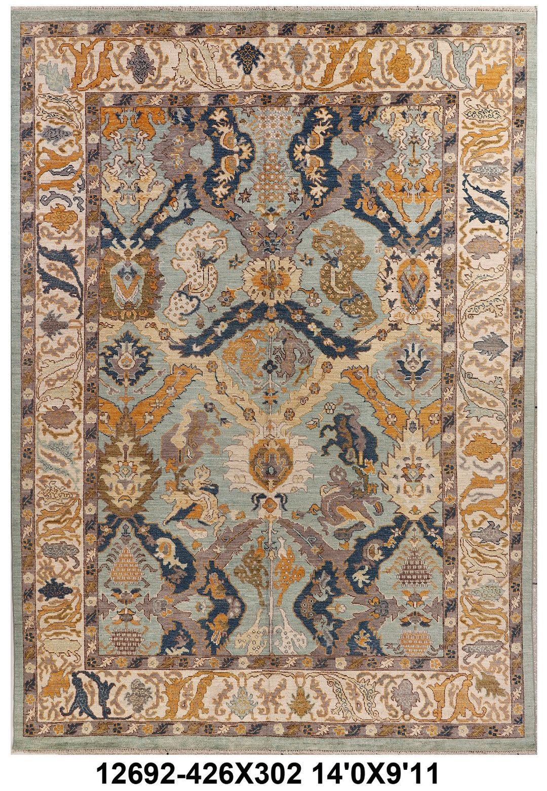 Oushak Handmade Rug 10x14 FT