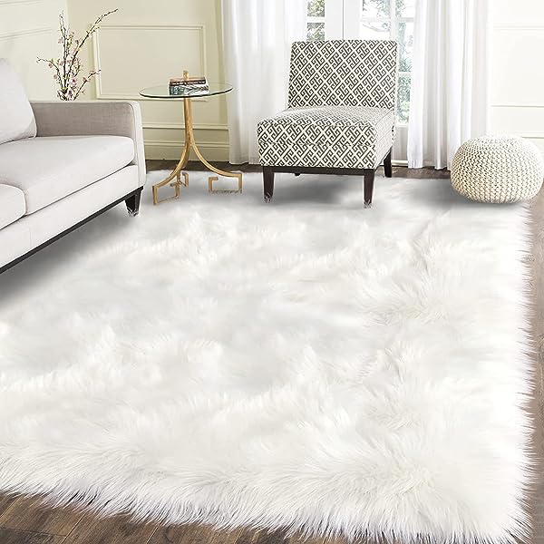 White Fur Area Rug 4x6 ft – Gaba Official Rug Store Online In