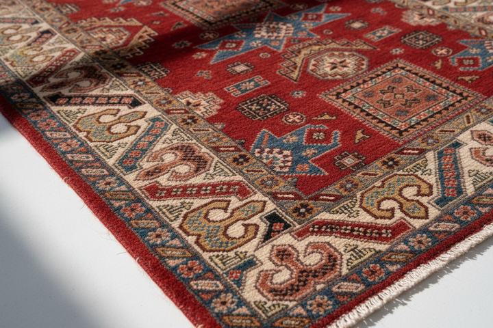 Antique Super Kazak Rug 2629 Close-up 2