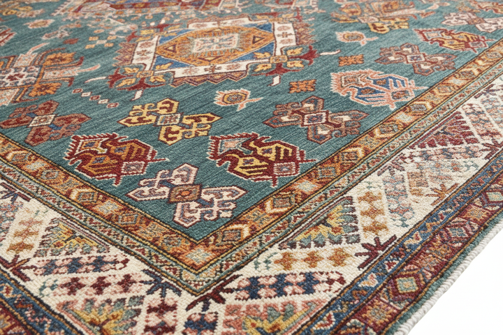 Antique Super Kazak Rug 4062 Close-up 1