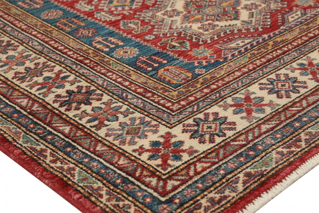 Antique Super Kazak Rug 5827 Close-up 2