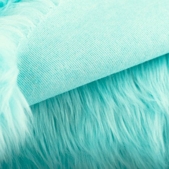 Aqua Fur Area Rug 4x6 ft