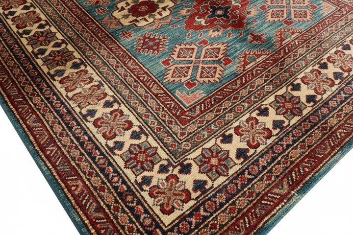Beige Gold Super Kazak Rug 5830 Close-up 3