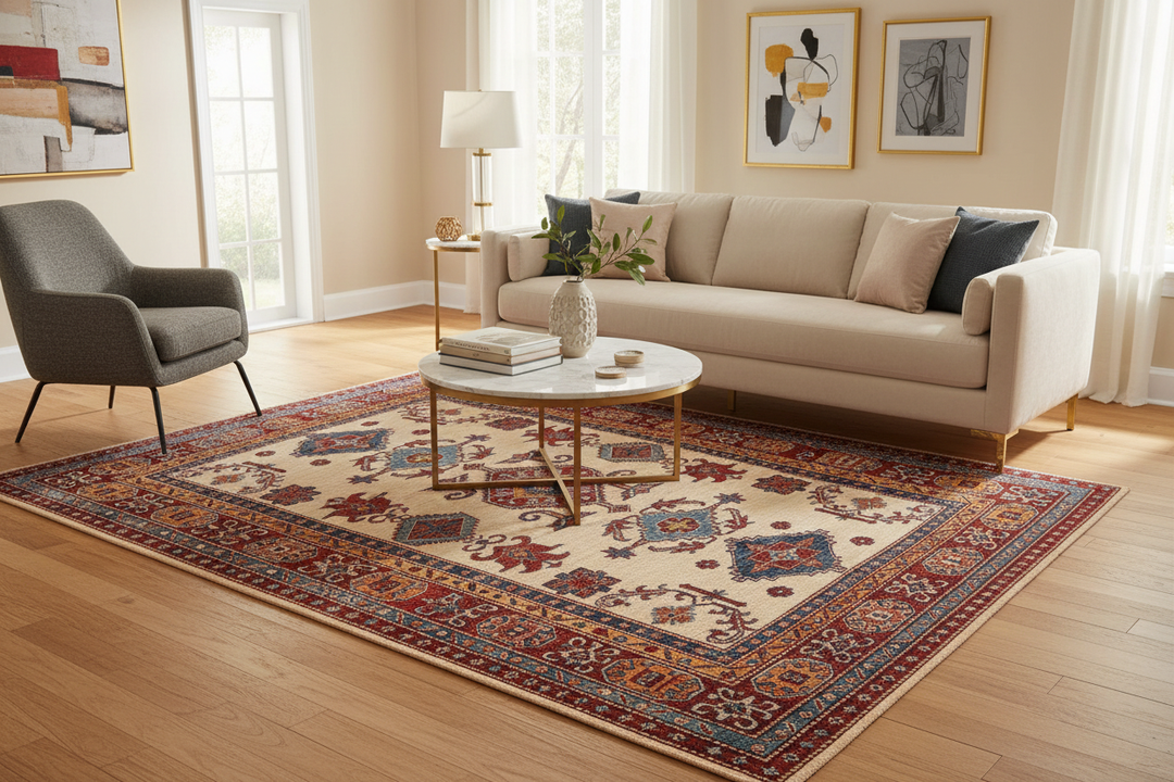 Beige Super Kazak Rug 2309 Lifestyle
