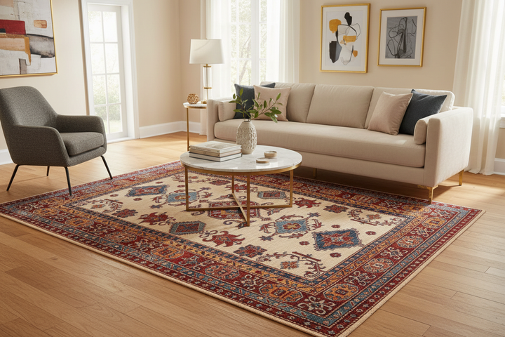 Beige Super Kazak Rug 2309 Lifestyle