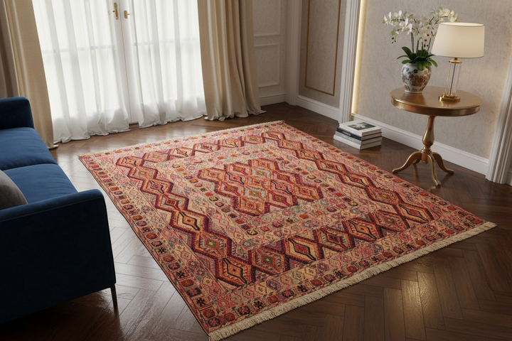 Biljik Daizangi handmade killim Rug 6.4x4.11 Ft